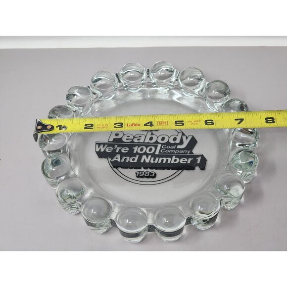 Vintage Peabody Coal Company Glass Ashtray‎ 1883-1983  Clear Glass Collectible - Picture 4 of 7